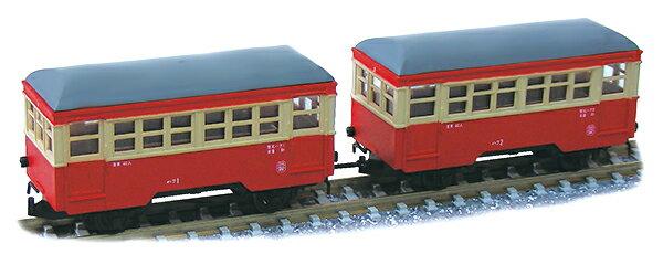 ［鉄道模型］津川洋行 【再生産】(N) 14048 銚子電気鉄道 ハフ1・ハフ2 客車セット (車体色：赤電)