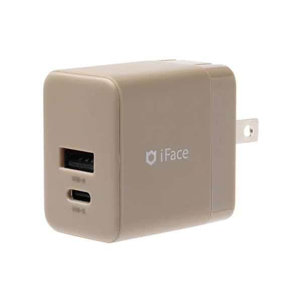Hamee Type-C1ポート/USB1ポート GAN ACアダプター35W iFACE（ベージュ） 41-985021