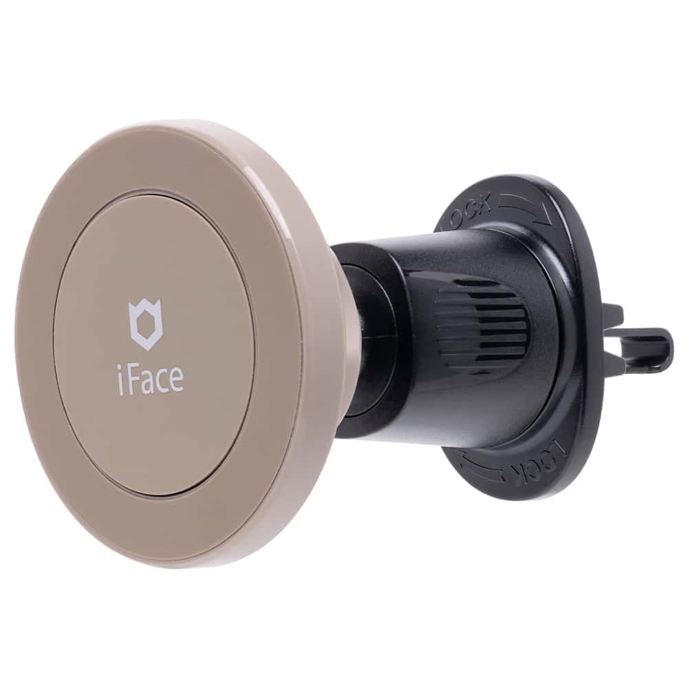 Hamee カーマウント エアベントタイプ iFACE MagSynq（ベージュ） 41-988923
