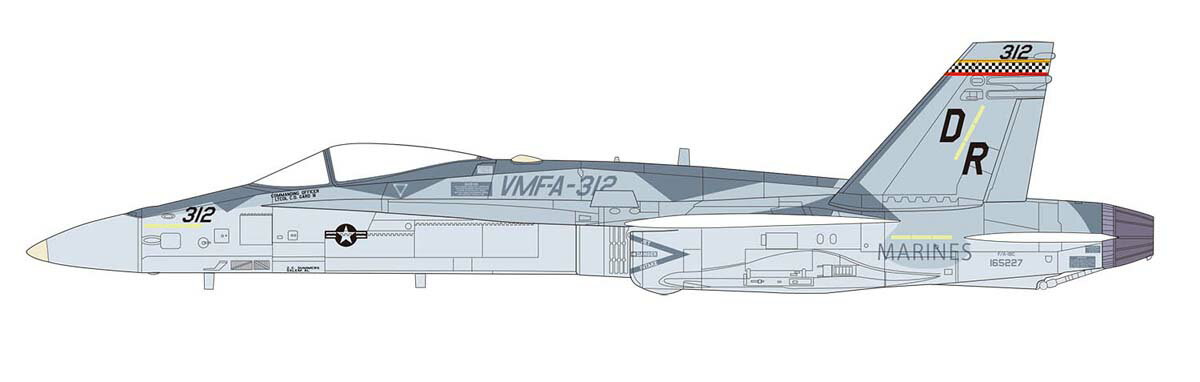 プラッツ 1/144 アメリカ海兵隊 F/A-18C ホーネット VMFA-312 チェッカーボード 2022 フェリス迷彩【FC-20】 プラモデル