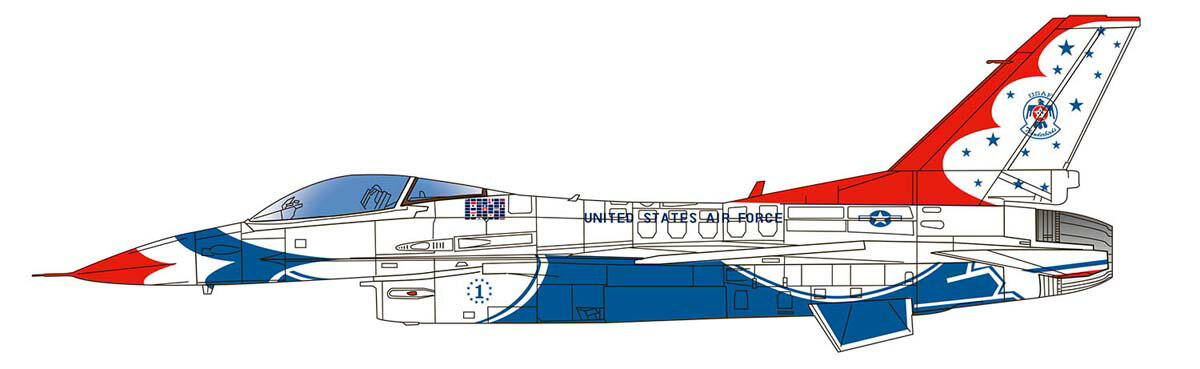 プラッツ 1/144 アメリカ空軍 F-16C ファイティングファルコン サンダーバーズ プラモデル