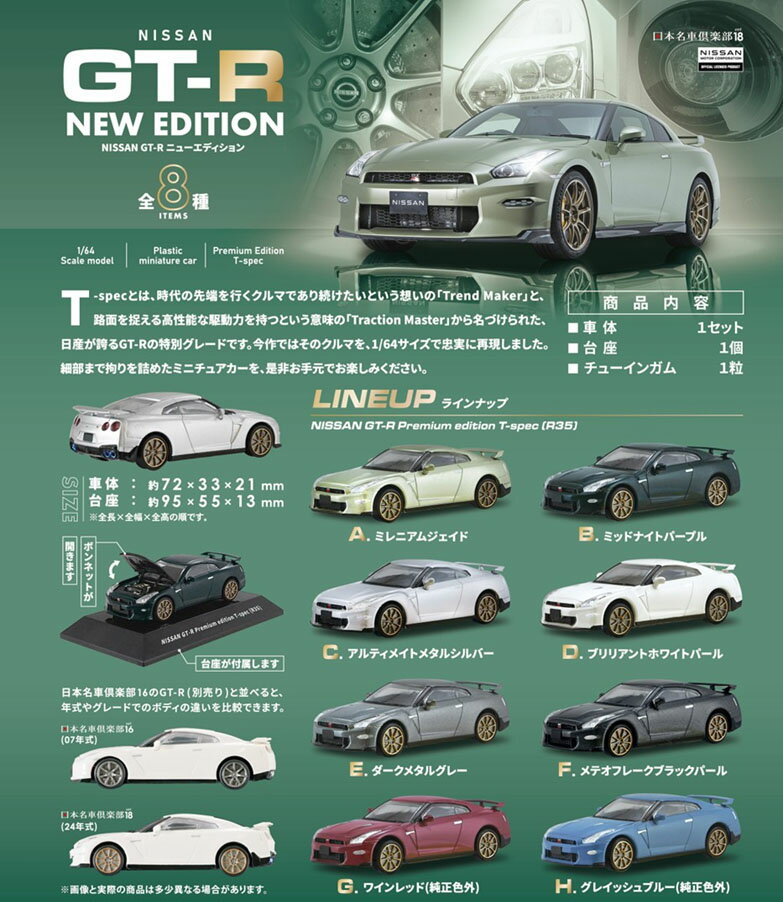 ���եȥ��� ��1�ѥå���1/64�������� ����̾�ֶ����18 NISSAN GT-R NEW EDITION
