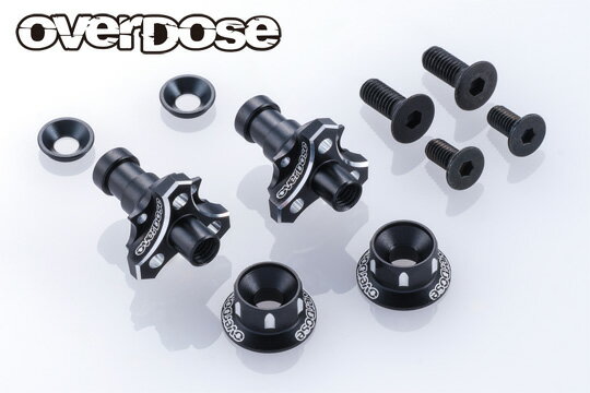 OVERDOSE アルミワンピースアクスルシャフト Type-2 (For OD/RWD フロント用/5mm/ブラック)【OD3985】 ラジコンパーツ