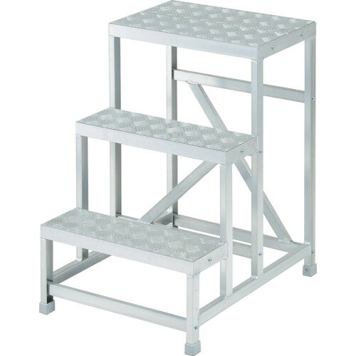 長谷川工業 ライトステップ DBS型 縞板タイプ 3段 0.9m(17835) DBS3-649