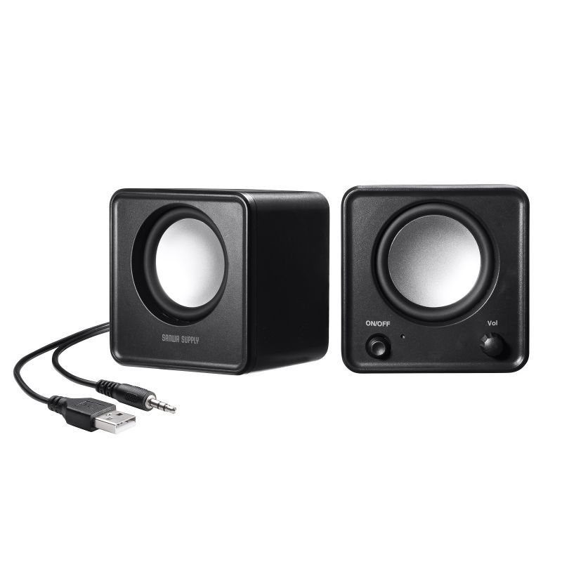 サンワサプライ コンパクトPCスピーカー（USB電源） MM-SPL23UBK