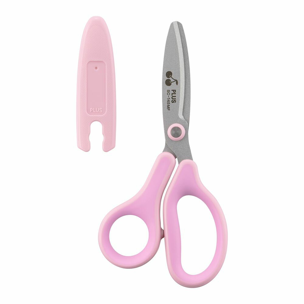 プラス はさみ フィットカットカーブ ジュニア くだものシリーズ（さくらんぼ/ピンク） SC-145MF(34129)