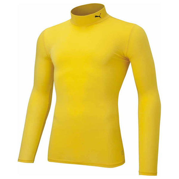 プーマ メンズ コンプレッション モックネック LS シャツ（サイバーイエロー・サイズ：4XL） PAJ-656331-07-4XL PUMA サッカー・フットサル用インナーウェア