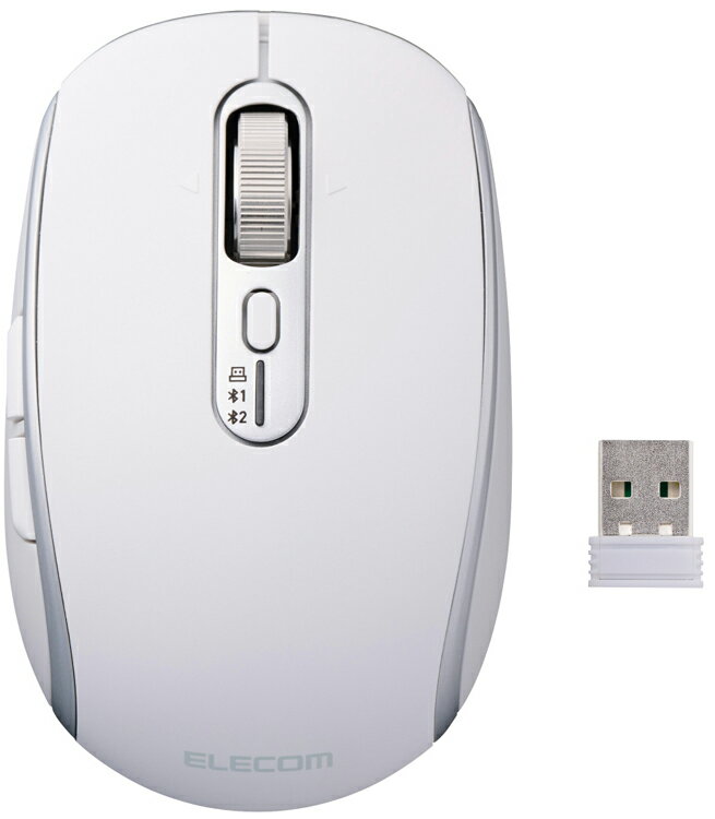 エレコム Precisionist USB無線/Bluetoothマウス[チルト付8ボタンMサイズ]（ホワイト） M-PN10MBMSWH