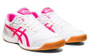 1073A056-101-25.5 アシックス 卓球シューズ　ATTACK HYPERBEAT 4（WHITE/PINK GLO・サイズ：25.5cm） asics　STANDARD　アタック ハイパービート 4　ユニセックス