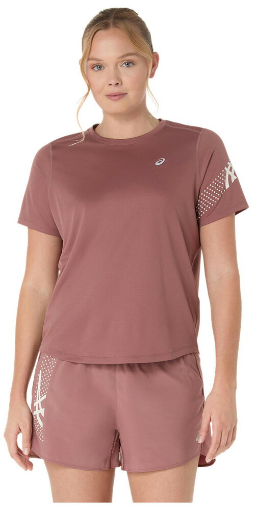 アシックス レディース ICON半袖シャツ（ラブルレッド・サイズ：L） 2012D231-601-L asics