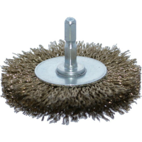 トラスコ中山 軸付ホイールブラシ φ75×軸6.35 真鍮メッキ鋼線 線径0.2 TB-6241-60