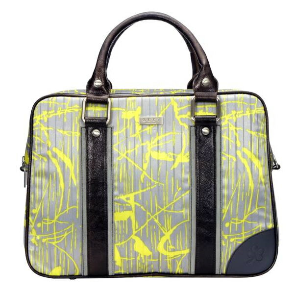 abbi 15.4インチ対応 Carrie（キャリー）プリントトート（イエロー/グレー） B3501Y