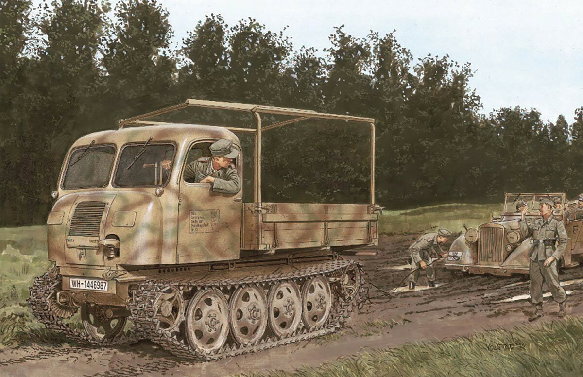 ドラゴンモデル 【再生産】1/35 WW.II ドイツ軍 RSO/01 タイプ470 汎用トラクター マジックトラック/雪上/泥濘地用 トラックパッド/ゴリアテ/工兵フィギュア2体付属 豪華セット【DR6691SP】 プラモデル