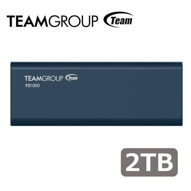 Team（チーム） PD1000 USB3.2(Gen2) ポータブルSSD 2TB ネイビーブルー Read1000MB/s Write900MB/s 防水防塵(IP68) 耐荷重性1600kg 米国MIL規格 国内正規品 T8FED6002T0C108