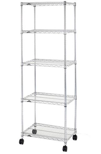ルミナス スチールラック 5段 (幅61×奥行46×高さ179.5cm) NLH6018-5 Luminousレギュラーシリーズ　 ポール径25mm キャスター付 シルバーラック 幅60cmモデル スチールシェルフ [NLH60185]