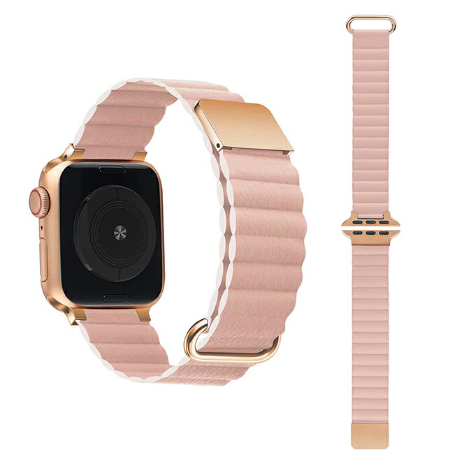 GAACAL（ガーカル） Apple Watch 1-8/SE1-2 【38/40/41mm】 マグネット式PUレザーバンド（ピンク） W00186PA
