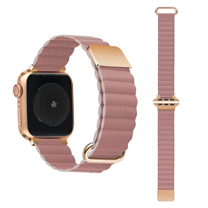 GAACAL(가칼) Apple Watch 1-8/SE1-2/ULTRA [42/44/45/49mm] 마그넷식 PU 레더 밴드(애쉬 로즈) W00186MB