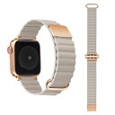 GAACAL(ガーカル) Apple Watch 1-8/SE1-2 【38/40/41mm】 マグネット式PUレザーバンド(ライトグレー) W00186LGA(2)