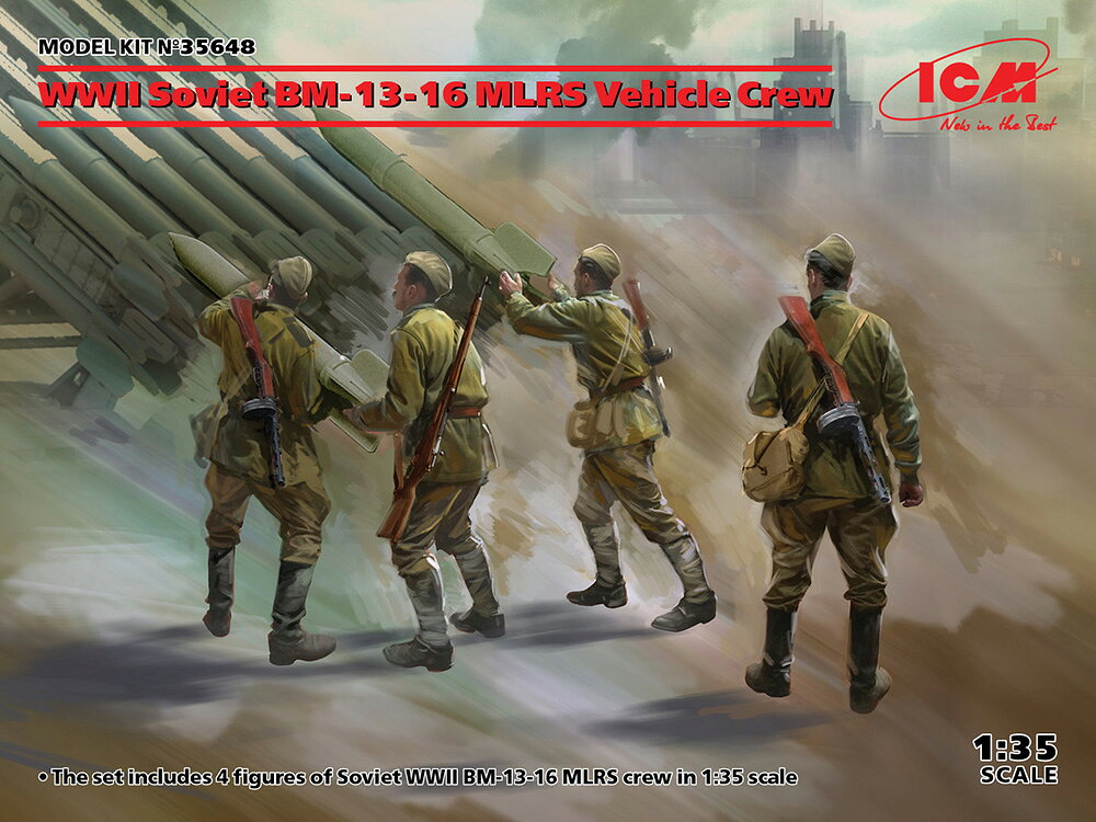 ICM 【再生産】1/35 WWIIソビエト BM-13-16 MLRS クルー【35648】 プラモデル