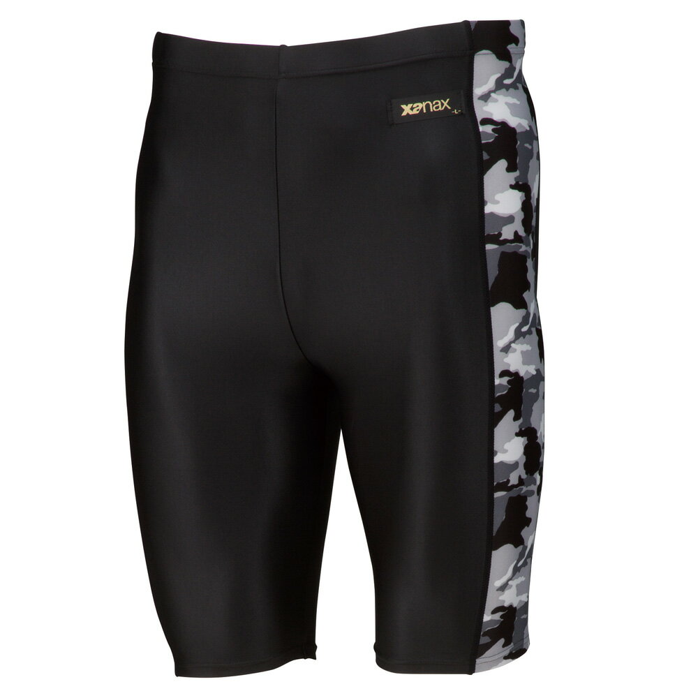 ザナックス 迷彩柄 ハーフスパッツ（ブラック・サイズ：O） BUS-SP309-90-O