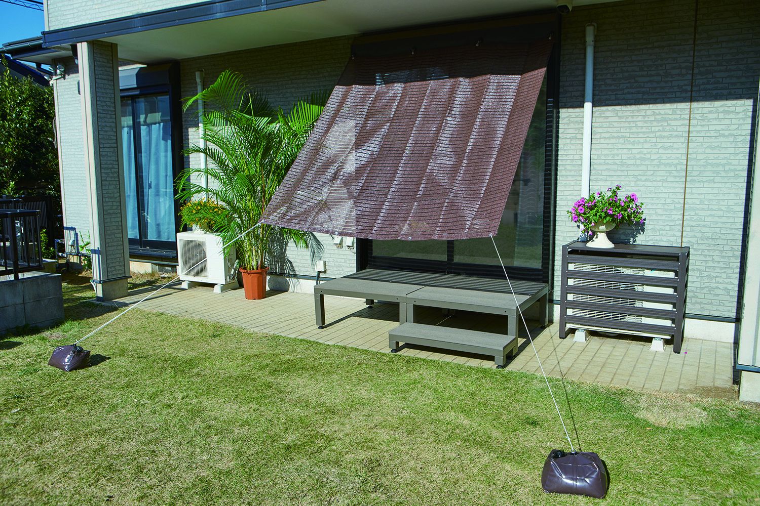 YAMAZEN 涼風シェード ブラウン 200×200cm BRGS-2020-CB 山善