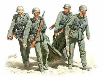 マスターボックス 1/35 独・負傷兵搬送5体スターリングラード1942年【MB35041】 未塗装組立フィギュア