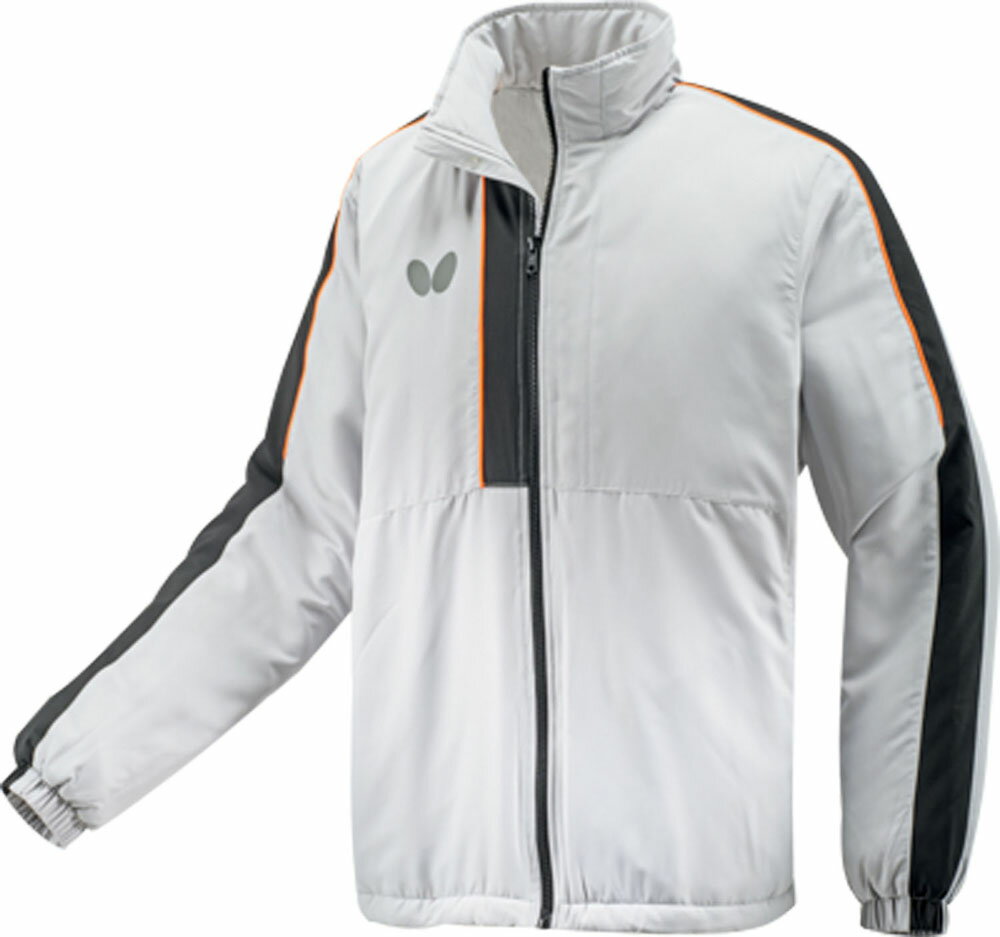 バタフライ 卓球ウェア ユニセックス ブライト・ウォームジャケット（ライトグレー・サイズ：L） BUT-4..