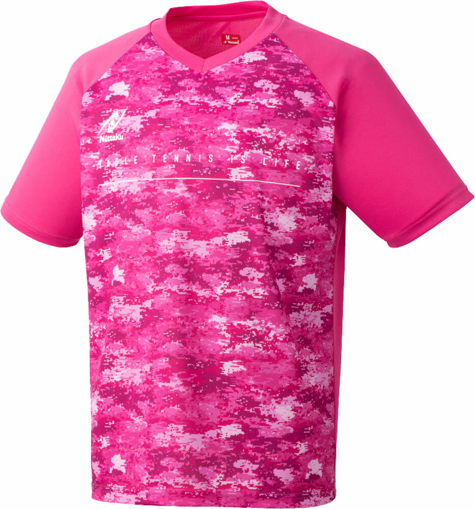 NT-NX2007-21-O ニッタク 卓球ウェア ユニセックス デジタルTシャツ（ピンク・サイズ：O） Nittaku