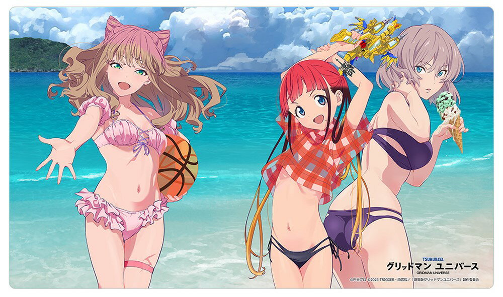 Key-th 「グリッドマン ユニバース」 描き下ろしラバーマット（南夢芽＆飛鳥川ちせ＆ムジナ/水着）