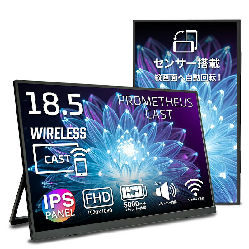 UNIQ｜ユニーク モバイル液晶ディスプレイ(18.5型/IPS/FullHD 1920×1080/100Hz/6ms)(ブラック) UQ-PM185CST-Q