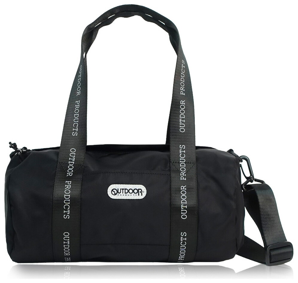 OUTDOOR PRODUCTS ラスターツイル ロゴプリント ロールボストンバッグ（ブラック） 22469153-BLK アウトドアプロダクツ