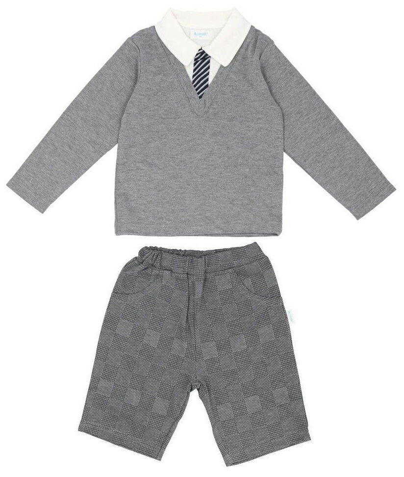 Aenak(アエナック) フォーマルVネックスーツ 2点セット（グレー・100cm） BF021516-1D-2B [BF0215161D2B]