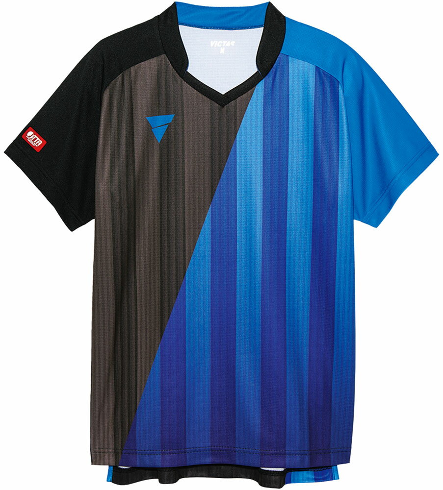 TSP-031466-0120-3XL ヴィクタス 卓球 ユニセックス ゲームシャツ V-GS053（ブルー・サイズ：3XL） VICTAS