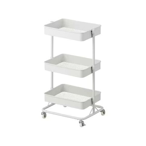 【返品種別A】□「返品種別」について詳しくはこちら□【こちらのアイリス製品につきまして】ご購入後の初期不良・不具合などのアフターサポートにつきましては、下記窓口にご連絡ください。［アイリスコール］電話番号：0120-211-299【受付時間】平日：9:00〜17:00、土日祝：9:00〜12:00、13:00〜17:00初期不良・不具合につきましては、メーカーにて直接ご対応させていただく場合がございます。あらかじめご了承ください。◆キッチンはもちろん、リビングやデスク横の収納にもおすすめのキッチンワゴンです。◆かごは約2.5cm間隔で高さ調整可能です。◆収納するものや使用シーンに合わせて調整できます。◆かごはほこりが溜まりにくく通気性が良い、菱形状のパンチング仕様です。◆かごが浅めで物が取り出しやすくなっています。◆キャスター付きで移動ワゴンとしてもお使いいただけます。◆キャスター2個はストッパー付きです。■　仕　様　■サイズ：幅455×奥行360×高さ808mm(キャスター含む)重量：4.3kg(キャスター含む)かご内寸(約)：[上段]380×280×70mm [中段]390×290×70mm [下段]400×300×70mm収納の目安：ペットボトル500ml 20本、またはペットボトル2L 6本(かご1段あたり)耐荷重(約)：[全体]45kg [かご1段あたり]15kg素材：[本体]金属(鋼)(エポキシ樹脂塗装) [キャスター]ポリプロピレンお客様組み立て[KWGHARホワイト]アイリスオーヤマ生活家電＞収納家具＞キャスターワゴン