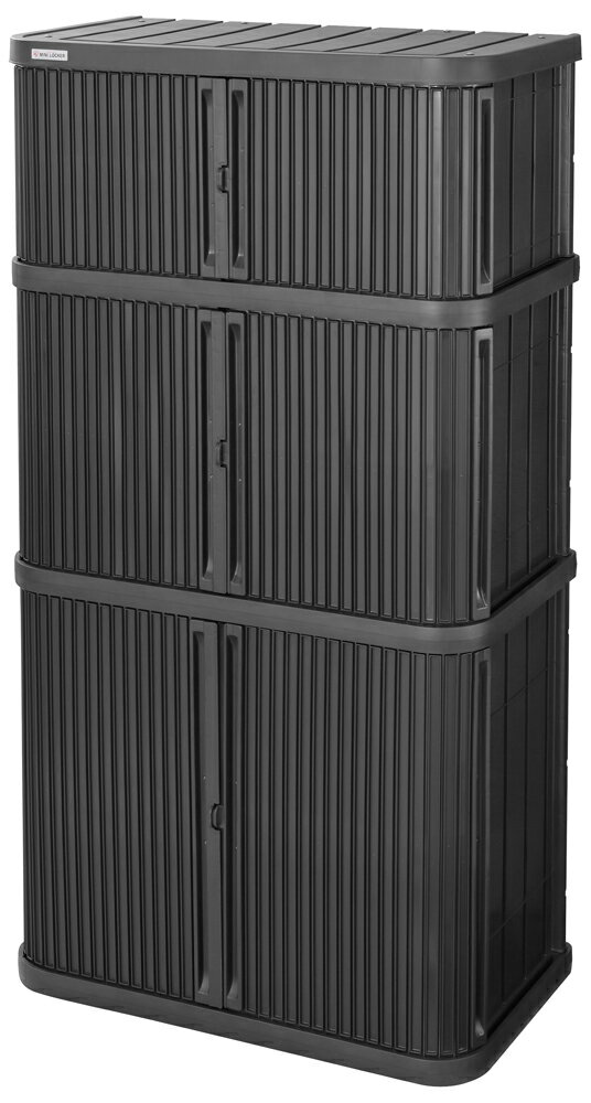 儲物箱（大型收納用品）, 垃圾分類 - アイリスオーヤマ ミニロッカー 幅90×奥行52×高さ175cm(ダークグレー) ML-1850PP IRIS [ML1850PPダクグレ]