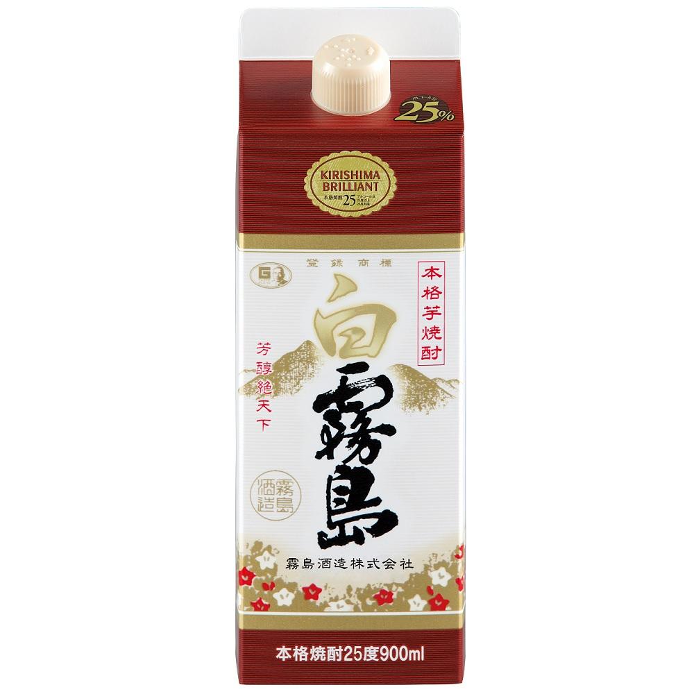 白霧島 スリムパック 25度 900ml【芋焼酎】 霧島酒造 オツ 25ド シロキリシマ パツク