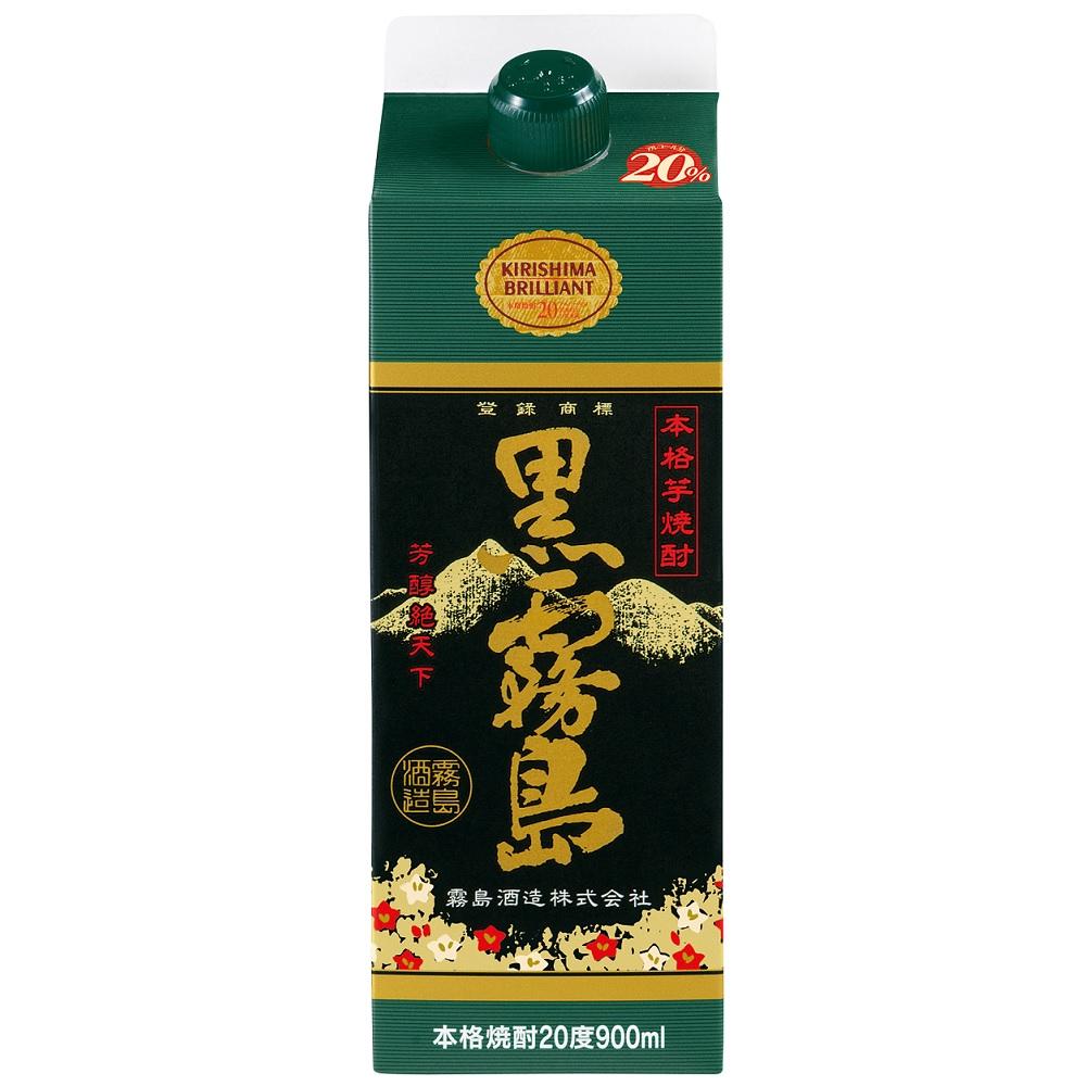 黒霧島 紙パック 20度 900ml【芋焼酎】 霧島酒造 オツ20ドクロキリシマイモスリムP