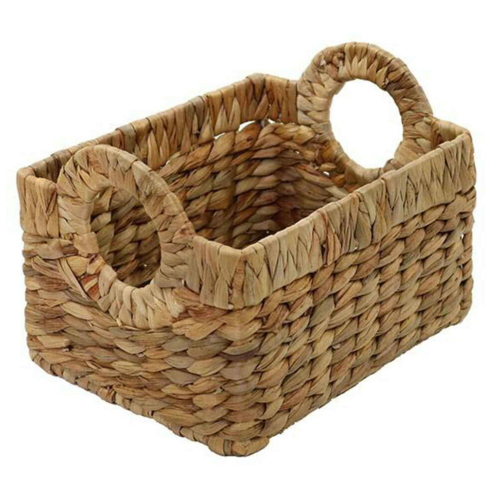 株式会社ちどり産業 バスケット 持ち手付き 幅24×奥行20×高18cm（ナチュラル） HC-019NA 収納ケース [HC019NA]