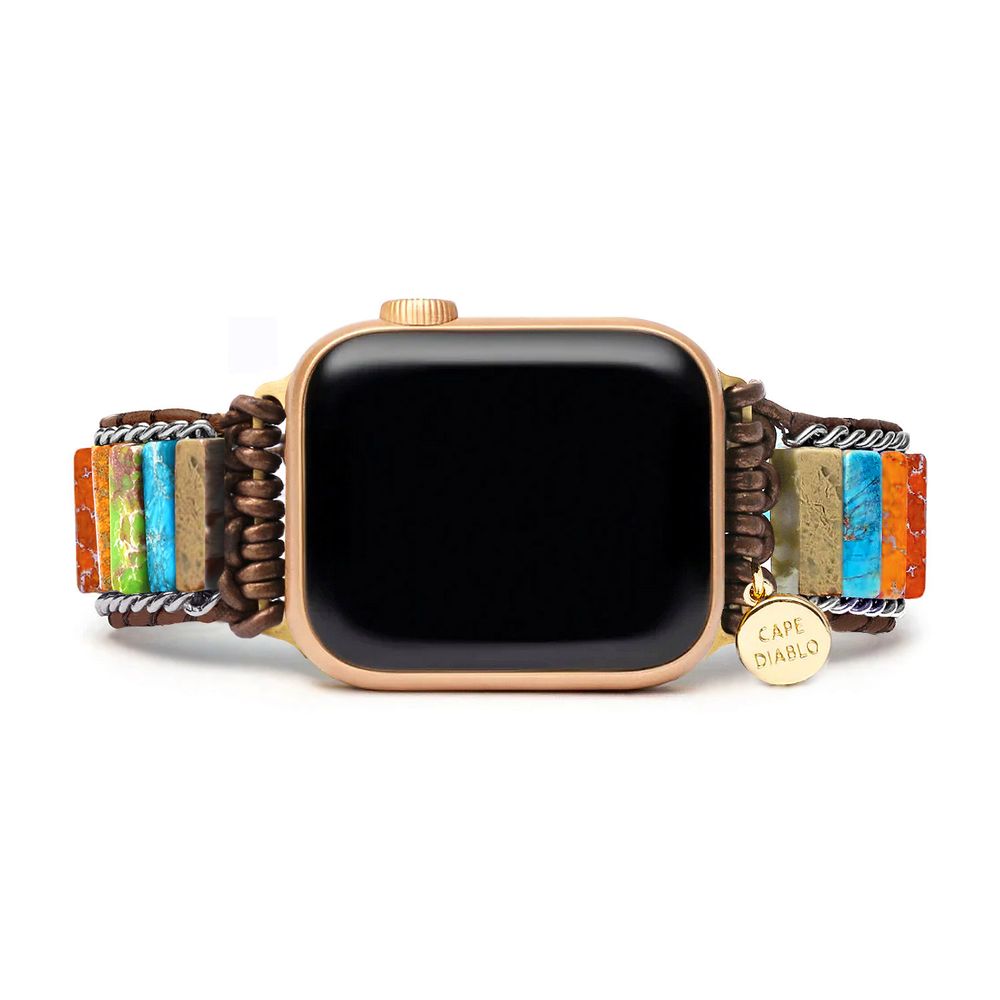cape diablo Apple Watch Ultra / SE / Series 8 / 7 / 6 / 5 / 4 / 3 / 2 / 1 [ 49mm 45mm 44mm 42mm 41mm 40mm 38mm ] チャクラ エナジー for Apple Watch 38-49mm（Lサイズ） ブレスレット風 CD25121AW