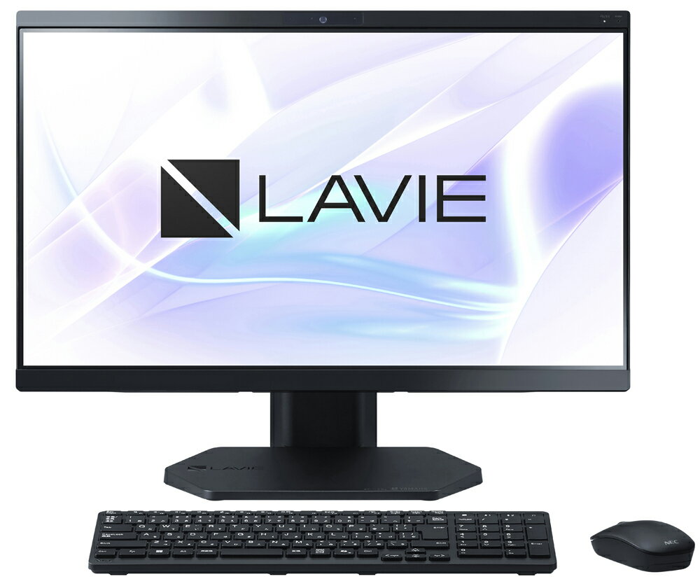 NEC｜エヌイーシー 一体型デスクトップパソコン LAVIE A23(23.8型/Core i5 1355U/メモリ 16GB/SSD 512GB/DVD/Office)ファインブラック PC-A2355LAB