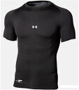 1358643-001-XL アンダーアーマー ヒートギアアーマー コンプレッション ショートスリーブ クルーネック(Black・サイズ:XL(O)) UNDE...