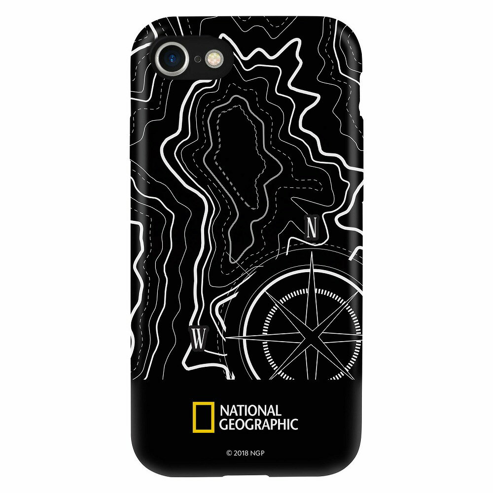 National Geographic iPhone SE(第3/2世代)/8/7用 Topography Case Double Protective（ブラック） NG13014I8