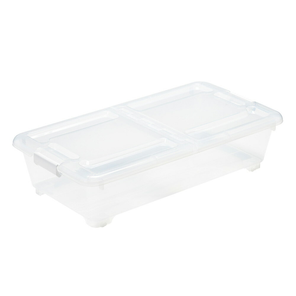 サンカ 収納ケース ベッド下 収納BOX スモークホワイト BSB-75SWH 幅40×奥行75×高さ18cm コロ付き [BSB75SWH]