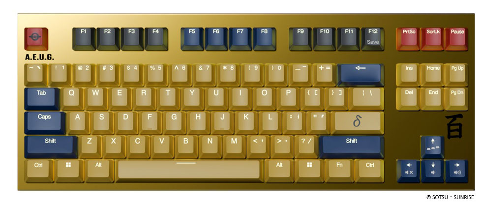 東プレ キーボード REALFORCE GX1 Plus Keyboard 『機動戦士ガンダム Zガンダム』 百式 モデル 英語配列（百式イメージゴールド） リ...