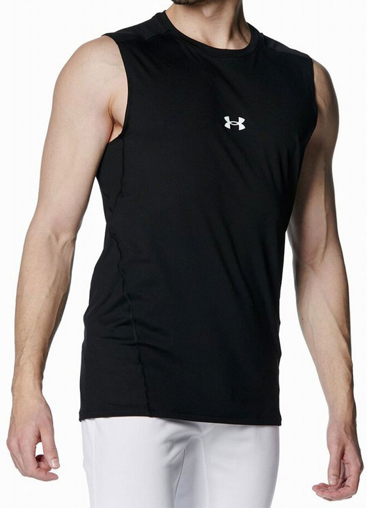 アンダーアーマー UAヒートギア コンフォート フィッティド スリーブレス クルーネック シャツ（Black・サイズ：3XL） DOM-1384733-001-3XL UNDER ARMOUR