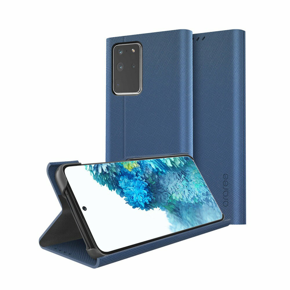 araree Galaxy S20 Ultra 5G(SCG03)用 BONNET STAND（アッシュブルー） 手帳型 AR19156S20U