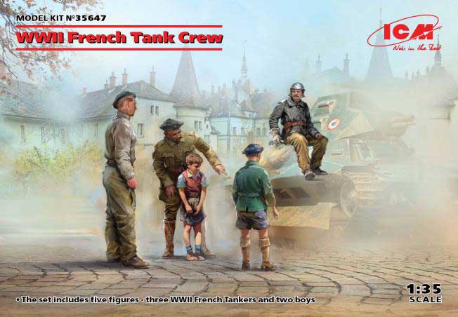 ICM 【再生産】1/35 WWII フランス タンククルー【35647】 プラモデル