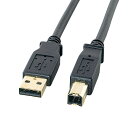 サンワサプライ USB2.0ケーブル（USB2.0 Aコネクタオス - USB2.0 Bコネクタオス） 2m（ブラック） KU20-2BKHK2