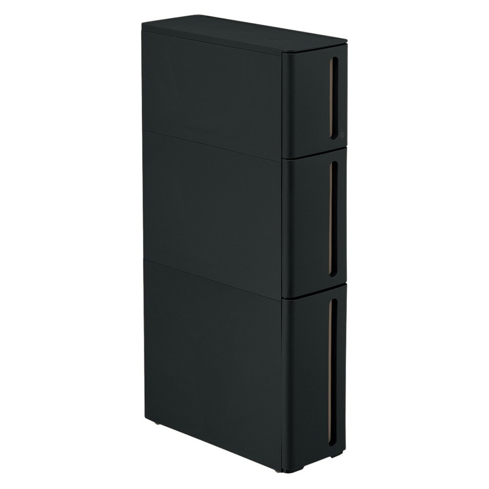 Rakuten - サンカ 隙間収納 ストランティ ドロアーB 3段 17cm プラスチック製 コロ付き（ブラック） DB-0111BK キッチン/台所用品 [DB0111BK]