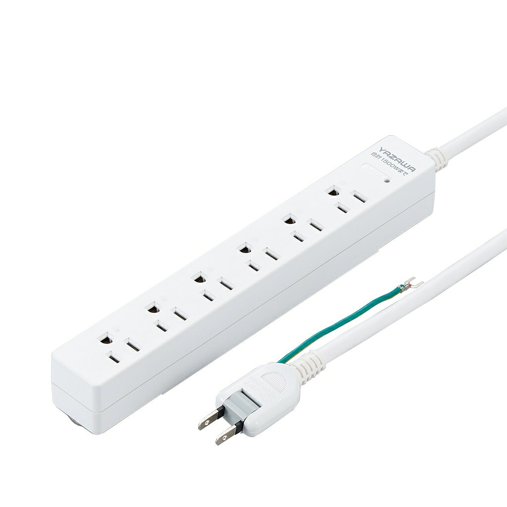 ヤザワ マグネットフック付電源タップ（3ピン・6個口・2m) ホワイト H5HJKP602WH YAZAWA [H5HJKP602WH]